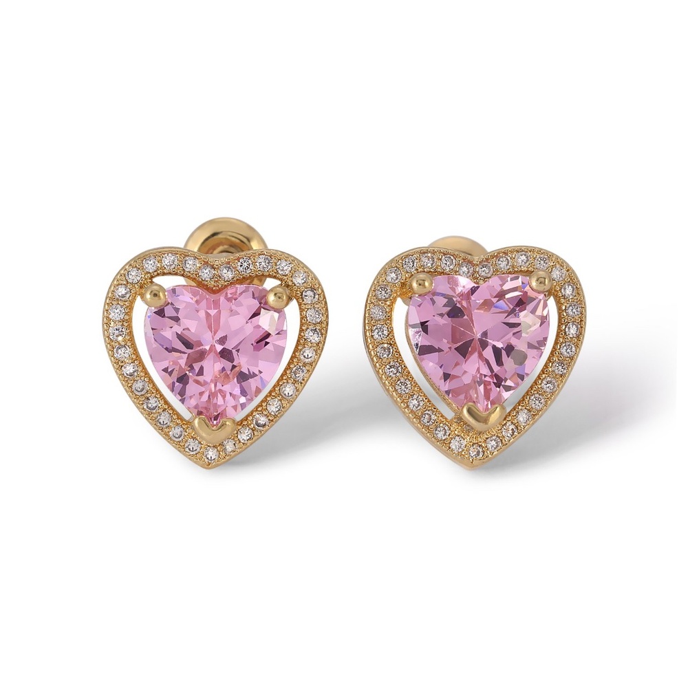 New Vanessa Mooney THE MINI HEART EARRINGS PINK
